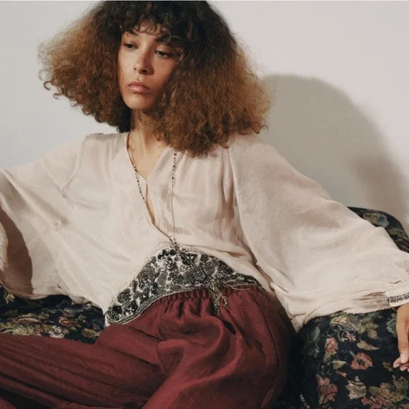 Zara NWT beaded sash blouse 6521/285 - Picture 12 of 12